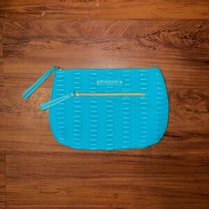 Elizabeth Arden turquoise clutch/cosmetic bag